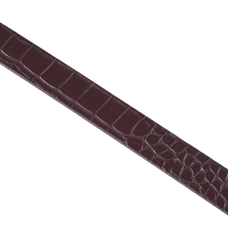Cinturón infantil con estampado croco marrón
