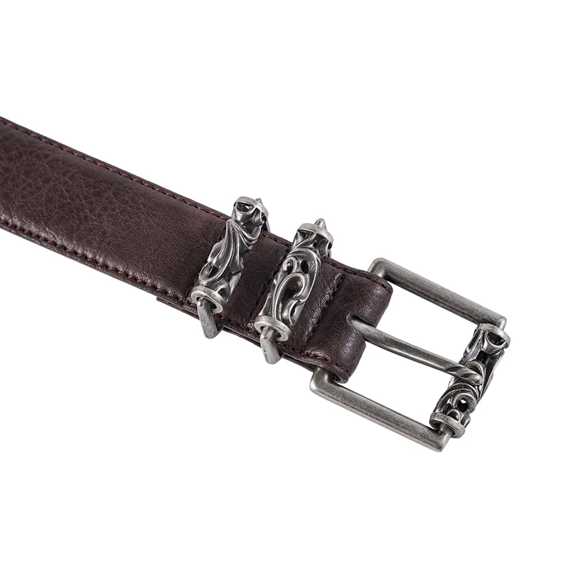 Cinturón con hebilla de calavera vintage de alta calidad