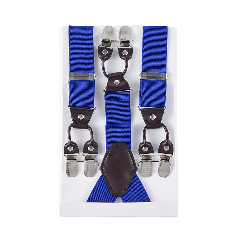 Tirantes de piel auténtica con seis clips