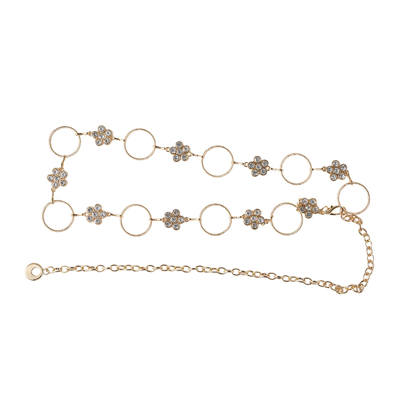 Cinturón de cadenas de diamantes de imitación