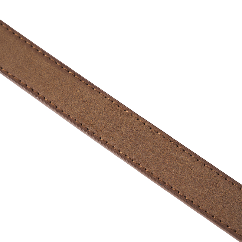 Cinturón con hebilla de metal simple de cuero PU para mujer
